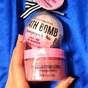 Bath bomb and sugar scrub set by onyx bathhouse scented champagne wishes